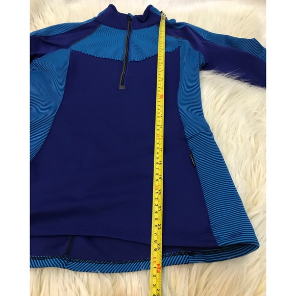 Athleta Spotlight Blue Striped Half Zip Pullover - Picture 5 of 6
